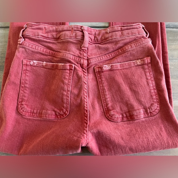 PILCRO & THE LETTERPRESS Faded Red High-Rise Slim Frayed Crop Jeans Sz 25 26x26 - Picture 6 of 8